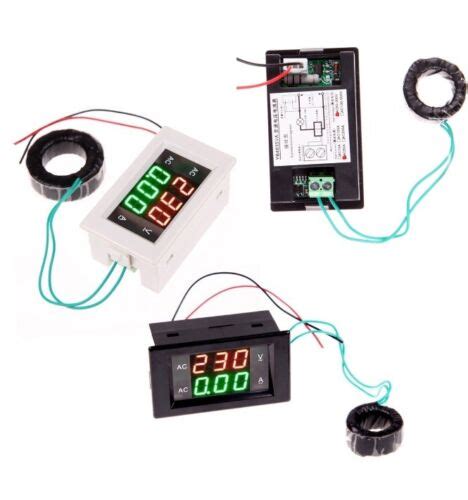 Ac Digital Ammeter Voltmeter Lcd Panel Amp Volt Meter 100a 300v 110v