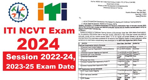 Ncvt Exam Time Table Iti Session Exam Date