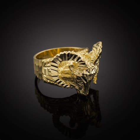 Gold Mountain Ram Aries Ring | Aries ring, Yellow gold mens rings, Gold ...