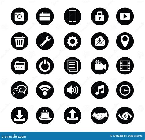 Standard Icon Set Vector For Web Design And Application Stock Vector