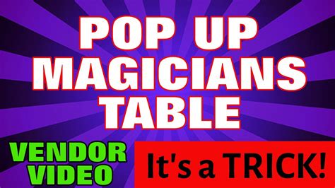 Pop Up Magicians Performance Table Stores And Transports Your Magic