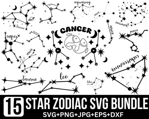 Zodiac Svg Star Zodiac Constellation Svg Horoscope Svg Star Sign Svg