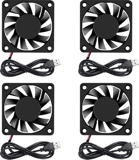 Dorhea Pcs Fan X X Mm Dc V Mm X Mm Brushless Usb Cooling