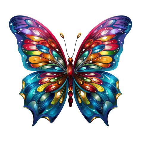 Premium Ai Image Floral Butterfly Clipart Colorful Butterfly Generated Ai