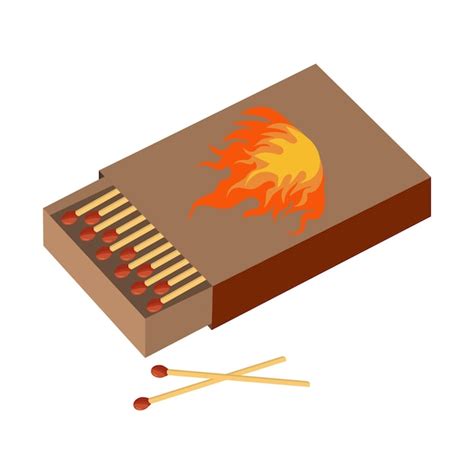 Premium Vector Matchbox And Pair Of Wooden Matches Household