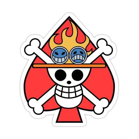 One Piece Ace S Jolly Roger Sticker For Sale By Fidelbd One Piece