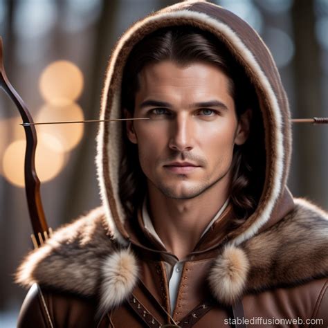 brown furred archer  longbow stable diffusion