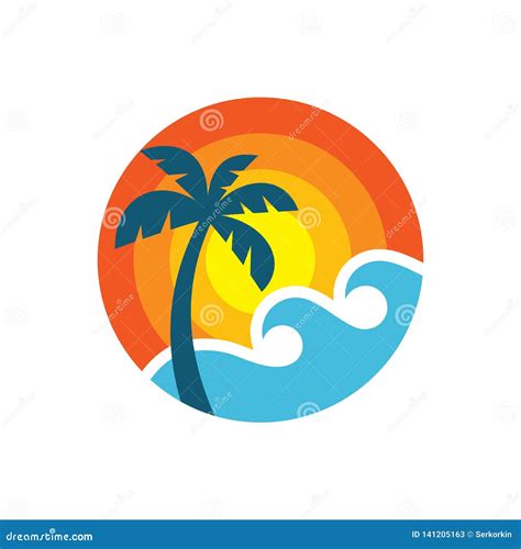 Summer Travel Concept Business Logo Template Vector Illustration