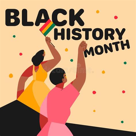 African Cartoon Girls Raising Their Fists Black History Month A