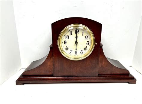 Antique Day Mantel Clock Waterbury Elco Tambour Cathedral Gong Rare