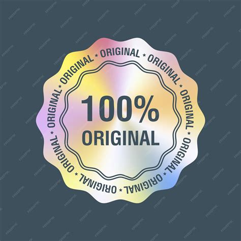 Premium Vector 100 Percent Original Round Hologram Realistic Sticker