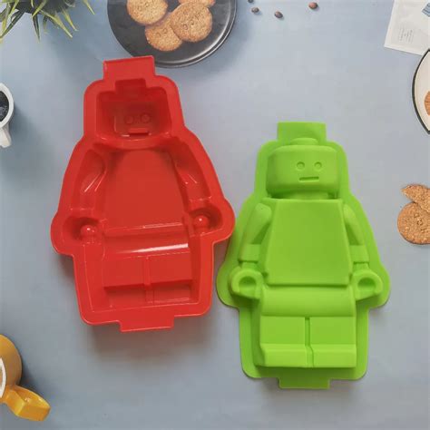 Pc Large Robot Building Blocks Cake Mold Food Grade Silicone Mold