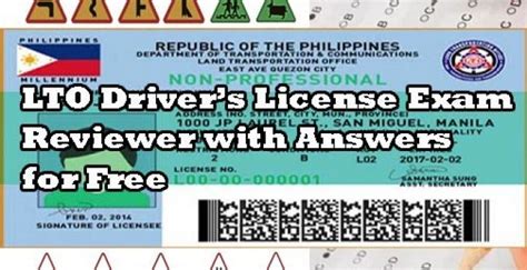 Lto Drivers License Exam Reviewer With Answers For Free Page Of