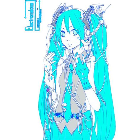 Render Hatsune Miku Cyborg Cables Mecanique Vocaloid Musiques