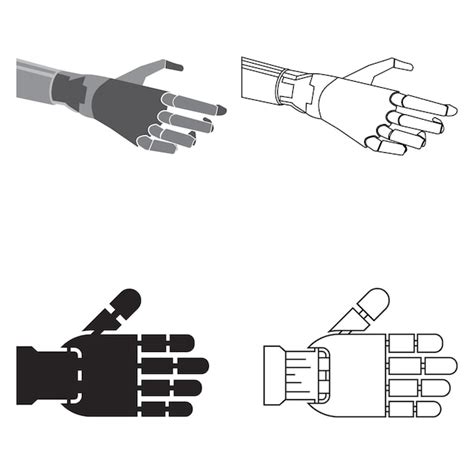 Icono De Mano De Robot Vector Premium