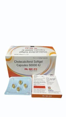 Cholecalciferol 60000 Iu Softgel Capsules At Rs 1200 Box Vitamin D3