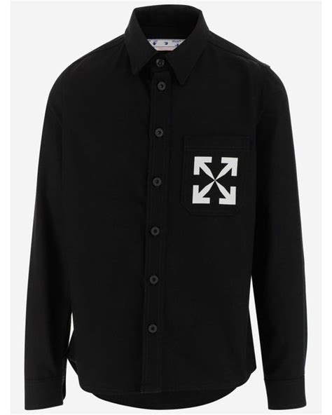 Off White C O Virgil Abloh Denim Single Arrow Shirt In Black For Men Lyst