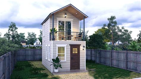 Two Storey Tiny House With Balcony Sqft Youtube