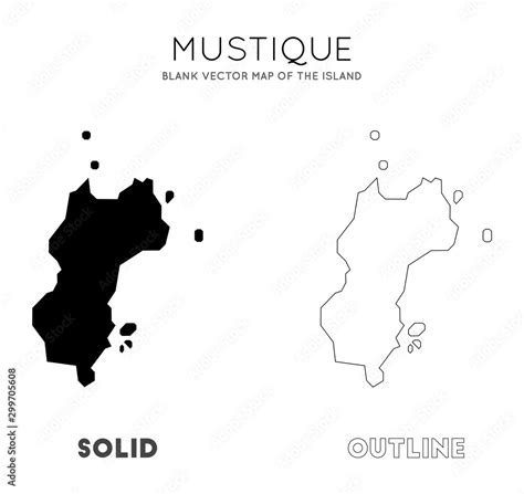 Mustique map. Blank vector map of the Island. Borders of Mustique for your infographic. Vector ...