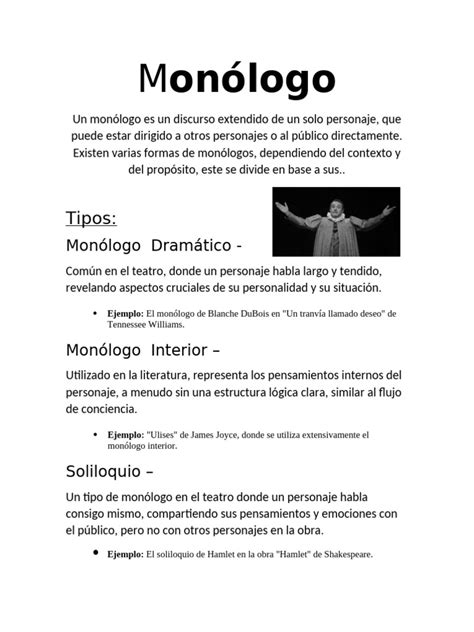 Qual É O Sinônimo De Monólogo - Elementos y Ejemplos de Monólogos | PDF | Monólogo | Teatro