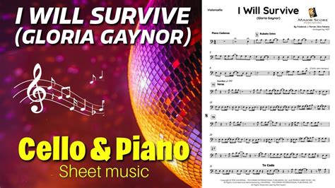 I Will Survive Gloria Gaynor Instrumental Duet Cello Piano Sheet