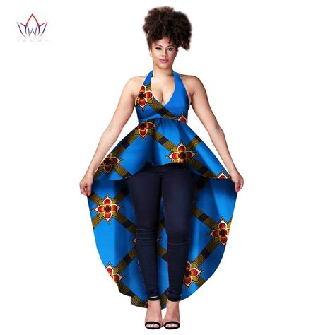 African Top For Women Dashiki Long Shirt Sexy Africa Sling Dress Print Wax Riche Tribal Tops