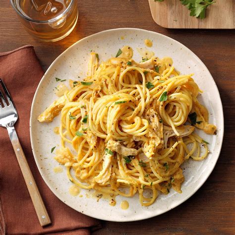 Spaghetti Cremosi Di Zucca Con Ricetta Di Pollo