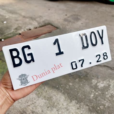 Jual Plat Nomor Motor Putih Lipat Baut Tanam Model Font Baru Nama