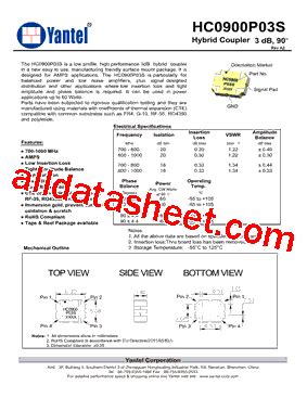 HC0900P03S Datasheet PDF Yantel Corporation