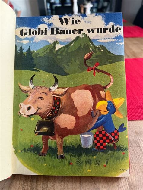 Wie Globi Bauer wurde Ledereinband Widmung Lips Rarität Kaufen auf