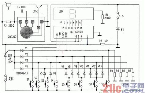 八路数显抢答器设计电路图 开关电路 维库电子市场网