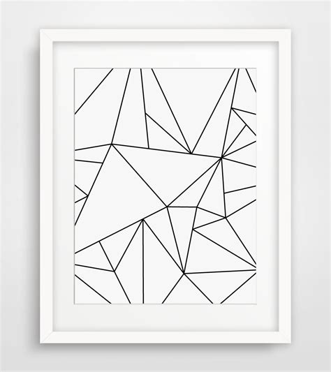 Geometric Art Black and White Minimalist Art by MelindaWoodDesigns