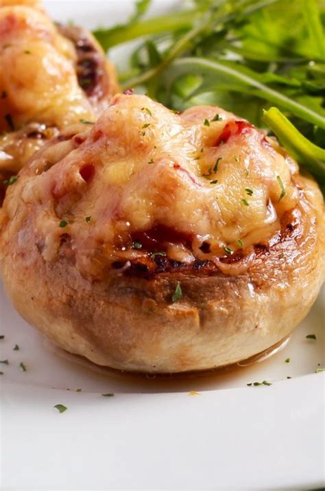 Air Fryer Mushrooms Stuffed With Cheese And Ham Recipe My Edible Food