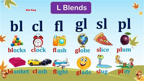 L Blends Bl Cl Fl Gl Sl Pl Consonant Blends Letter L Beginning