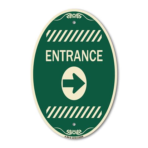 Signmission Designer Oval Series Sign Flex Post Entrance With Right Arrow Decal Only For Flex