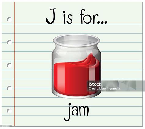 Flashcard Letter J Is For Jam Stock Illustration Download Image Now