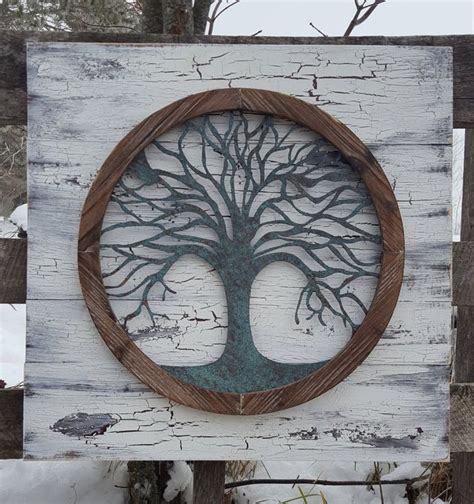 Reclaimed Wood Tree Of Life Wall Art Metal Wall Art Metal Etsy