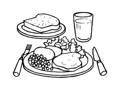 Dibujo De Un Plato De Comida Saludable Para Pintar Y Colorear Dibujos Para Pintar Dibujos