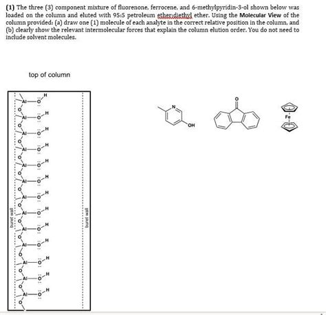 Solved The Three Component Mixture Of Fluorenone Chegg