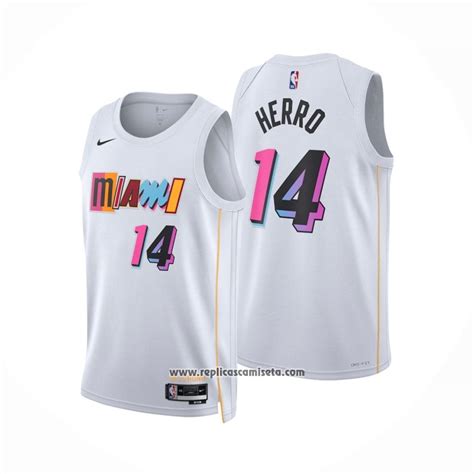 Camiseta Miami Heat Tyler Herro Ciudad Blanco