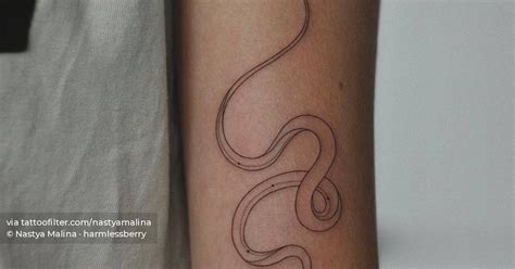 Fine Line Snake Tattoo On The Bicep