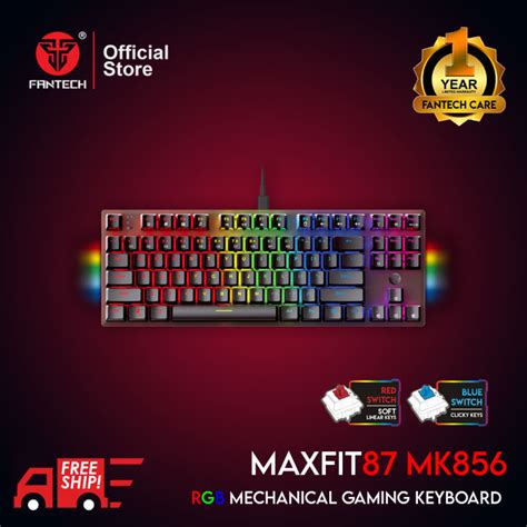 FANTECH MAXFIT87 MK856 RGB Mechanical Keyboard Black Red Switch