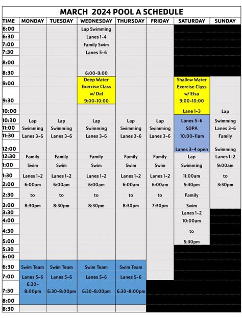 Pool Schedule – Greater Scranton YMCA