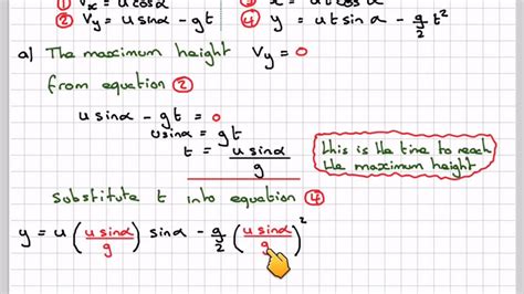 Deriving The General Equations Of Motion Of A Projectile Youtube