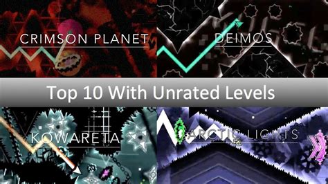 Top 10 Hardest Demons With Unrated Levels Geometry Dash YouTube