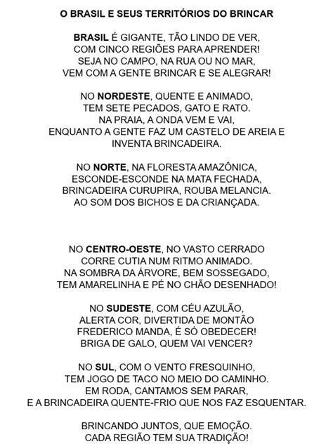 Poema Sobre O Brasil - Poema sobre as Regiões do Brasil | PDF
