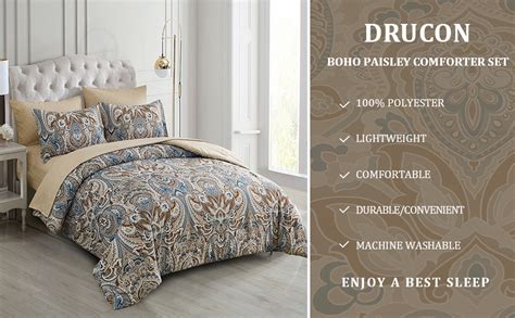 Amazon Drucon Boho Comforter Set Queen 7 Pieces Bed In A Bag