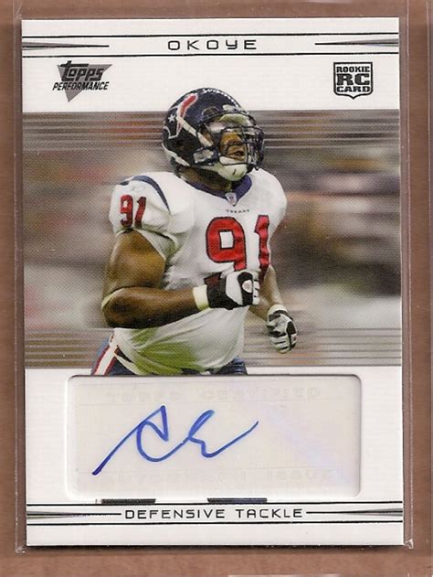 2007 Topps Performance Rookie Autographs Silver 131 Amobi Okoye 25