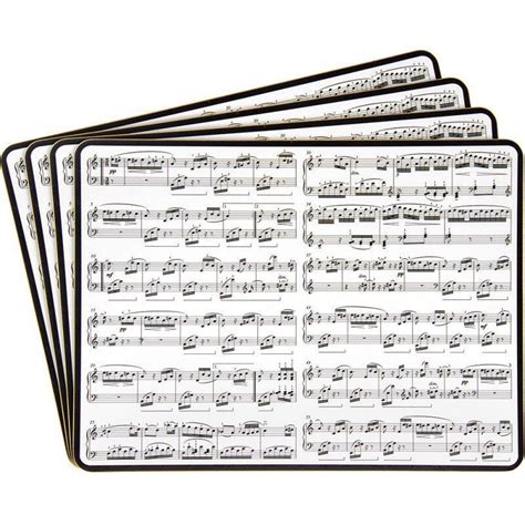 Set Of Placemats Making Music Beethovens Fur Elise Dining Table Place