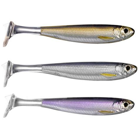 Live Target Slow Roll Shiner Paddle Tail Soft Lure 100 Mm Silver Waveinn